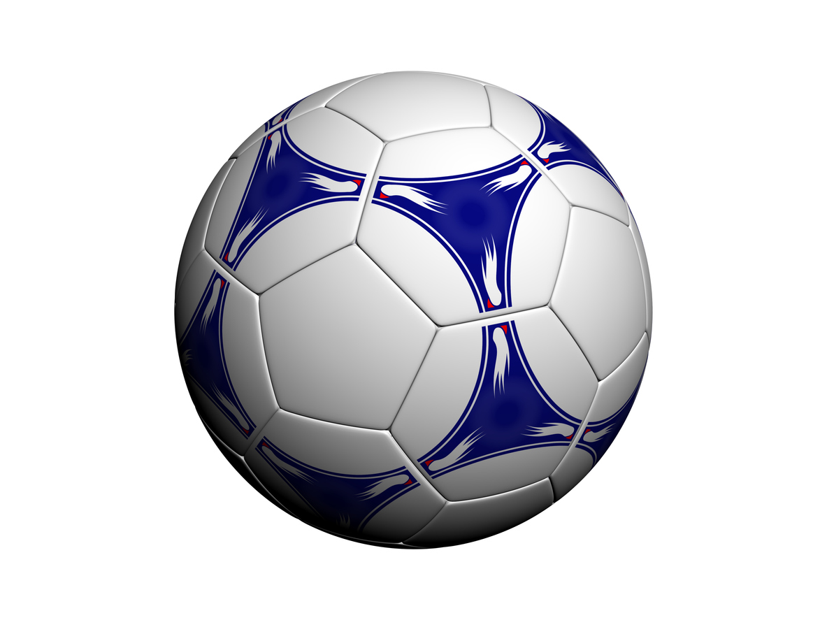 An isolated soccer ball on white